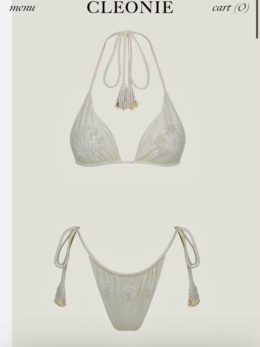 Cleonie swim hand beaded seashell bikini